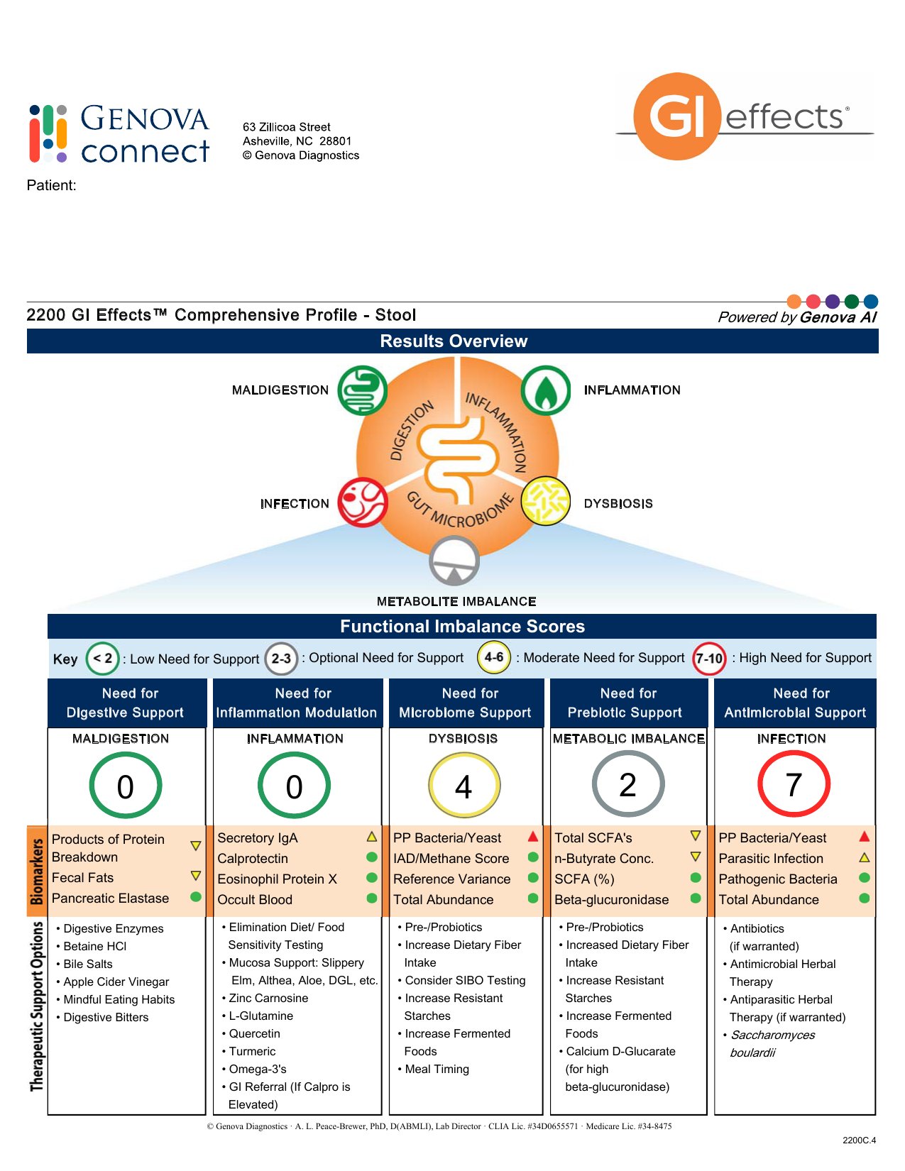 GI Effects exempelrapport — funktionella obalanspoäng